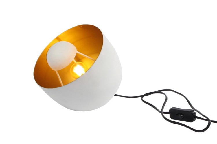 Staande lamp S goud/wit metaal