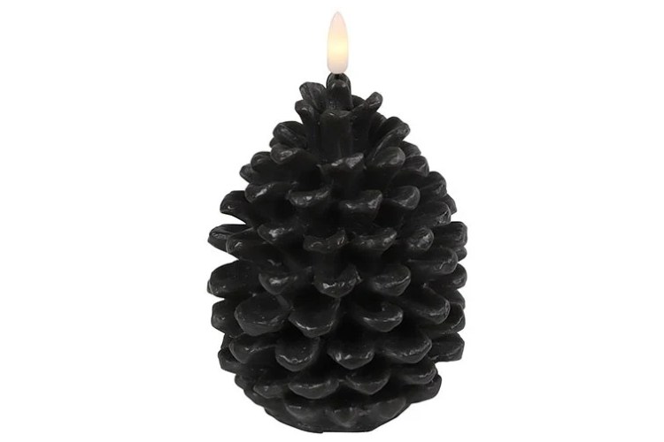 Dennenappelkaars LED Lyon S Zwart