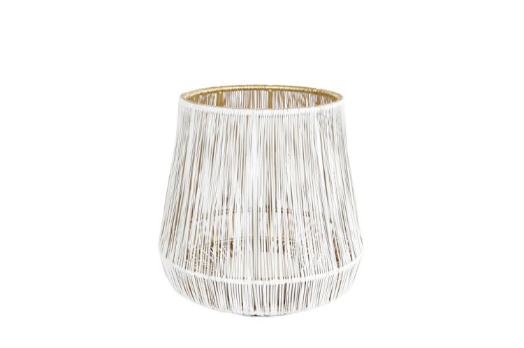Draadlantaarn S wit/goud
