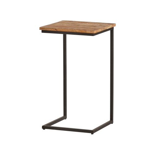 Iron laptoptafel zwart metaal met mangohout mysons collection