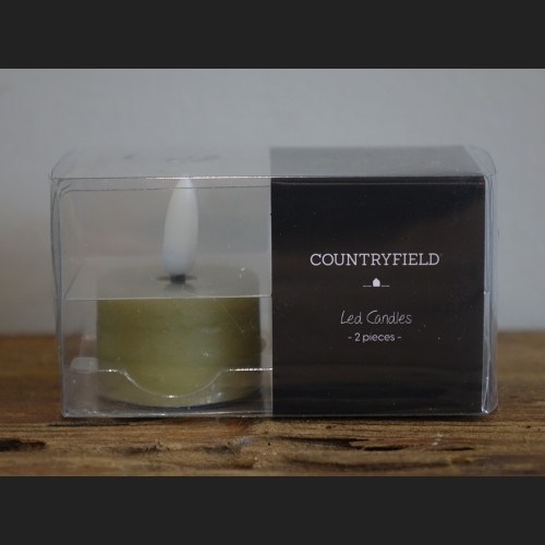 waxines theelicht rustiek Ø4CM LED ro Lyon s2 groen