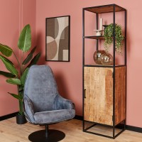 Boekenkast Denver | Mangohout en staal | 1 deur Starfurn VanEtje Stoer Wonen