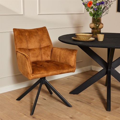 Eetkamerstoel Dani | Velvet gold / oker