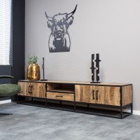 Tv dressoir Denver | Mangohout en staal | 240 cm  Starfurn VanEtje Stoer Wonen