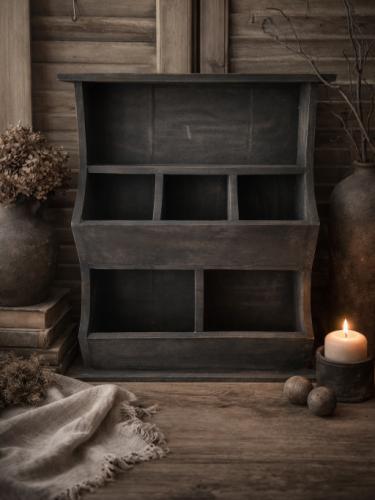 grutterskast, wandrek landelijk, houten wandkast, stoer wandrek, industrieel rek, landelijke woonaccessoires, aura peeperkorn stijl, hoffz stijl, keukenrek, wanddecoratie hout, opbergkast klein, decoratief wandrek, sober wonen