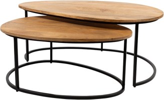 Hannover salontafel organisch, set van 2, Smooth Natural - Must Have Collection