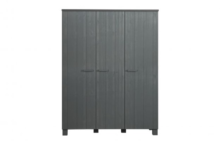 Dennis 3-deurs Kast Grenen Steel Grey Geborsteld [fsc]