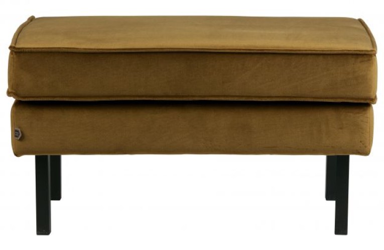 Rodeo Hocker Op Poten Velvet Honing Geel