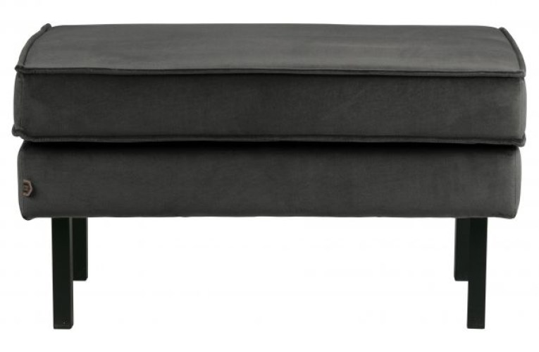 Rodeo Hocker Op Poten Velvet Antraciet