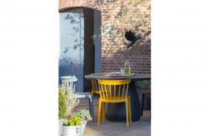 Bliss spijlenstoel kunststof army oker