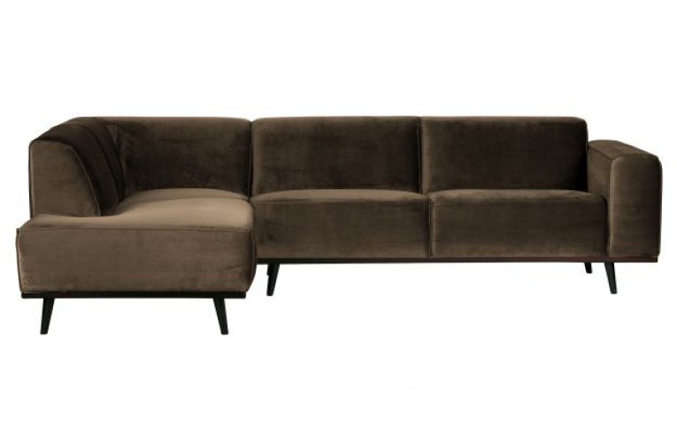 Statement Hoekbank Links Fluweel Taupe