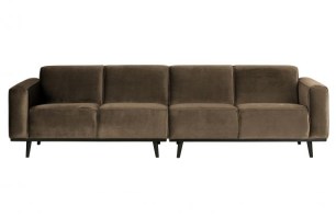 Statement 4-zits Bank 280 Cm Fluweel Taupe