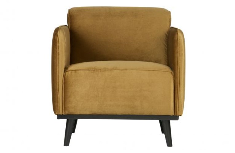 Statement Fauteuil Met Arm Fluweel Honing Geel