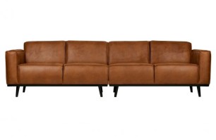 Statement 4-zits Bank 280 Cm Eco Leer Cognac