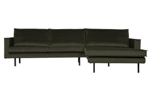 Rodeo Chaise Longue Rechts Velvet Dark Green Hunter