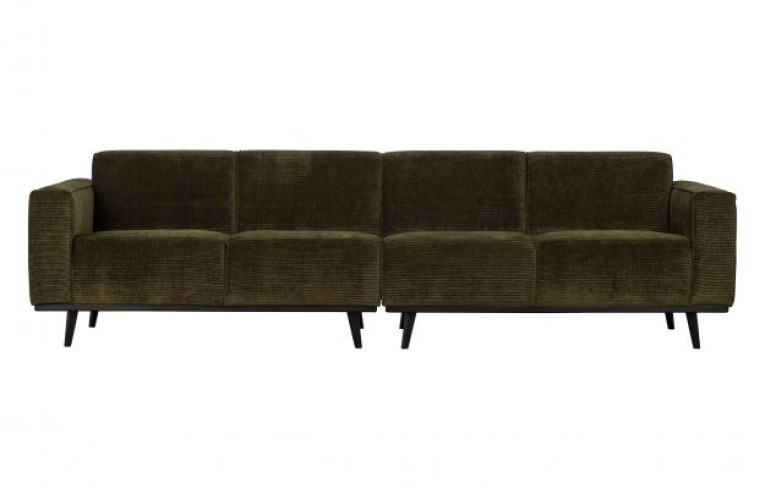 Statement 4-zits Bank 280 Cm Platte Brede Rib Warm Groen
