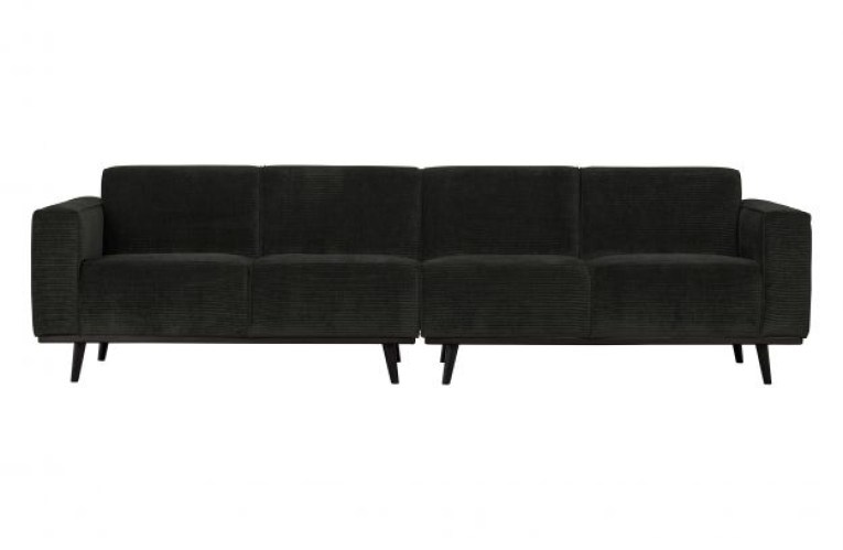 Statement 4-zits Bank 280 Cm Platte Brede Rib Graphite