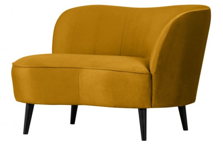 Sara Lounge Fauteuil Rechts Fluweel Oker