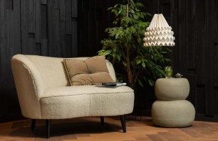 Sara lounge fauteuil links teddy off white
