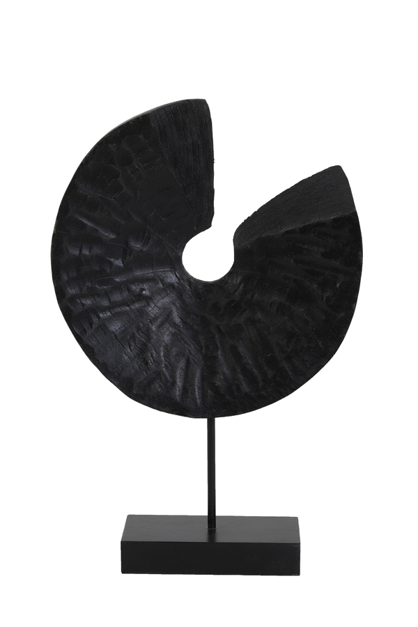 Ornament op voet 30,5x8,5x47,5 cm ODION hout zwart