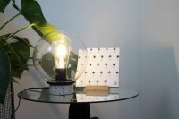 HV Glazen lamp met terrazzo voet-17x21cm