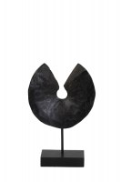 Ornament op voet 23,5x8x34 cm ODION hout zwart