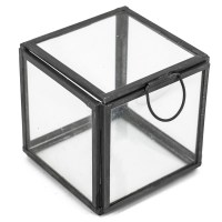 Glazen box met deksel zwart