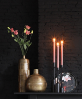 Vaas deco Ø16x50 cm KAMYL antiek brons VanEtje Stoer Wonen